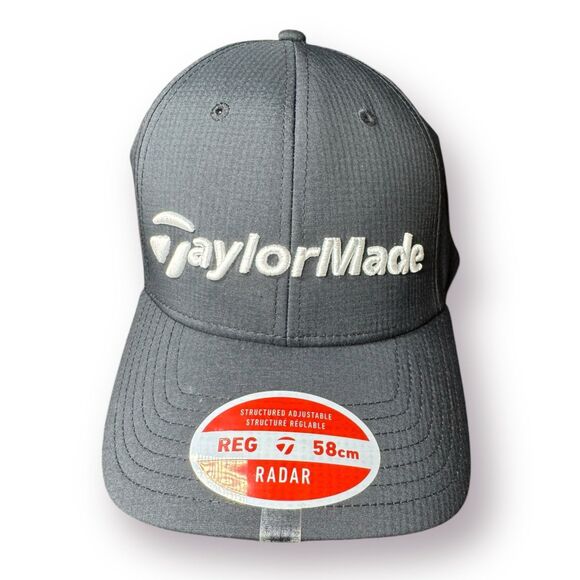 2024 TaylorMade Radar Black Adjustable Golf Hat/Cap Reg 58cm BNWT - Picture 1 of 6